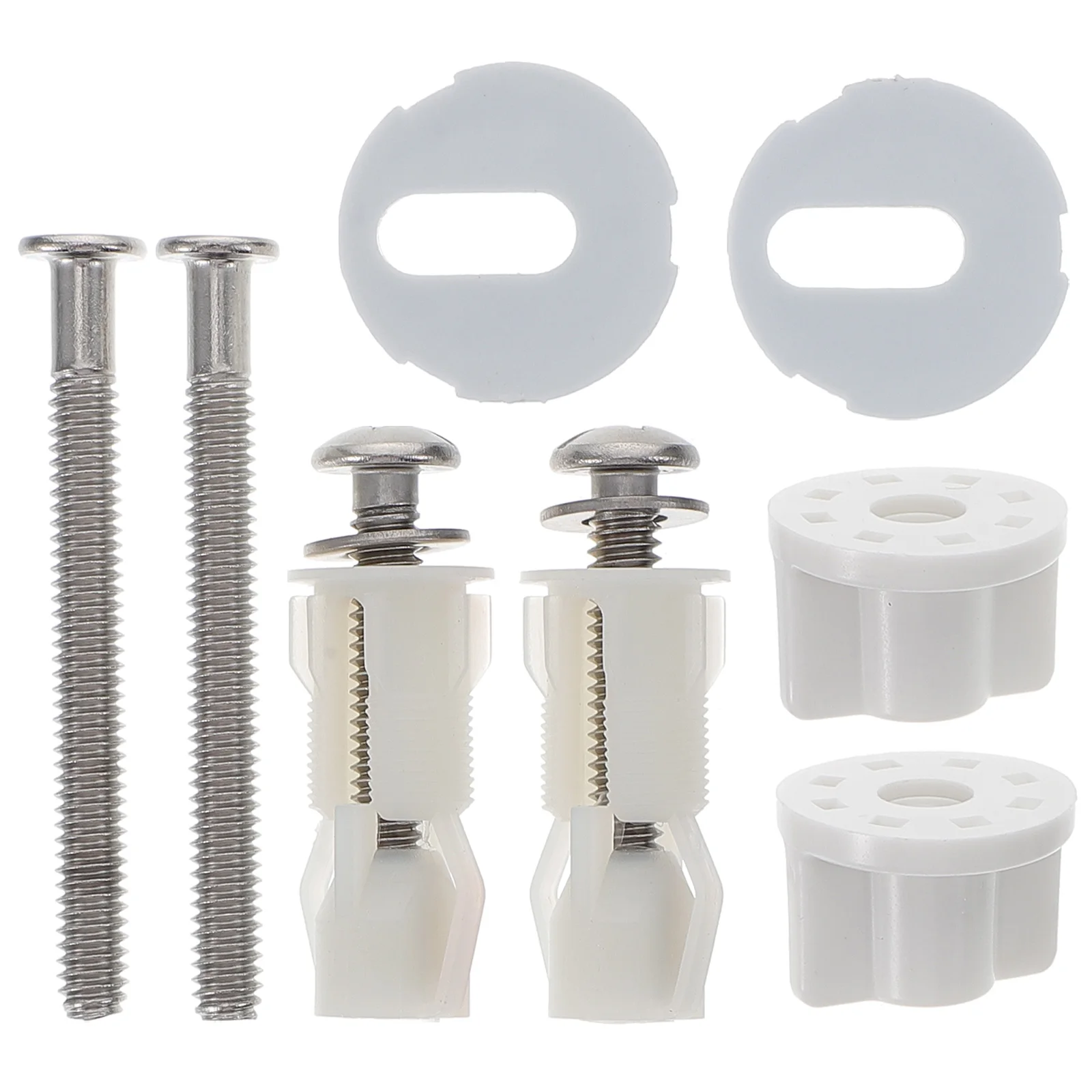 

1 set Expansion Screw Bag Toilet Seat Hinges Stainless Steel Nylon Bolts Kit Lid Fittings Replacement Long Thread Design