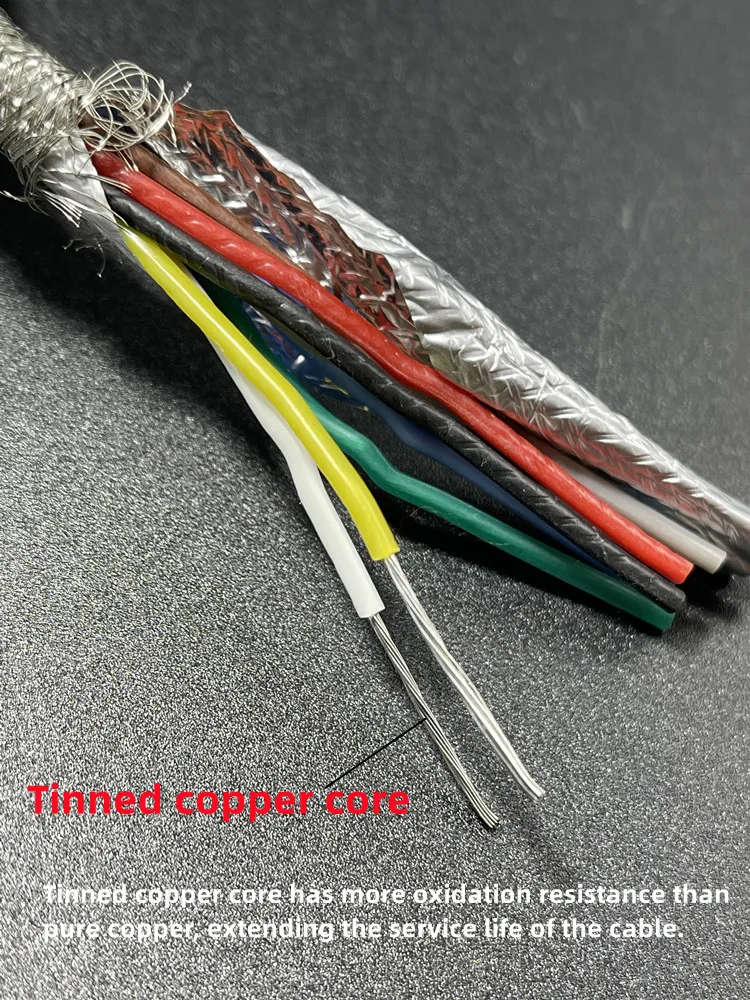 Silicone Shielded Sheathed Cable Wire 22 20 18 17 15 13 11 9 Awg 2 3 4 5 6 8 Core Anti-interference Soft Signal Wire Power Cable