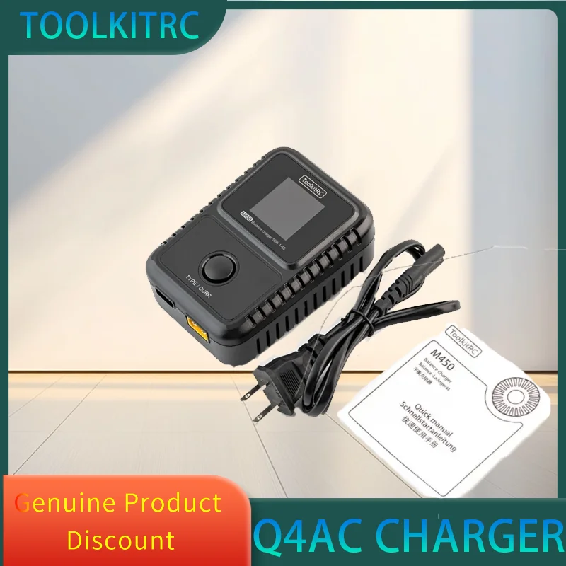 

ToolkitRC M450 Зарядное устройство LiPo переменного тока, 50 Вт, 5 А, 200 мА для 2-4S LiPo/LiHv/LiFe аккумуляторов