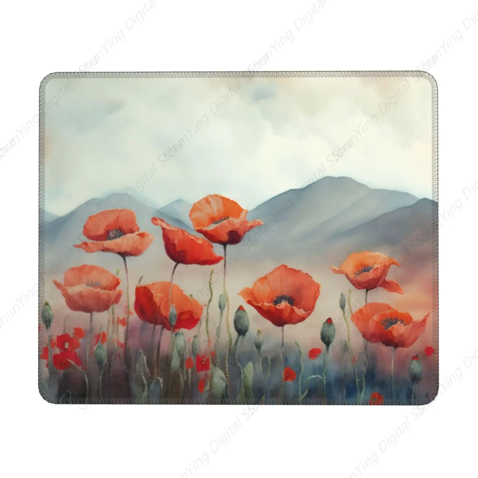 

Red Flower Mouse Pad Anti Slip Rubber Gaming Mouse Pad With Stitched Edges Laptop Office Mouse Pad 18*22cm