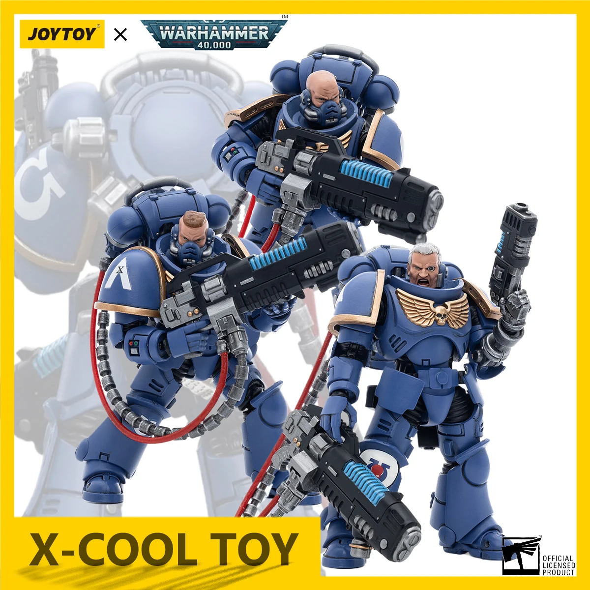 JOYTOY Warhammer 40K Ultramarines Hellblasters Action Figure Sergeant Ulaxes Brother Paxor/Torsus Joint Movable Figurine Models