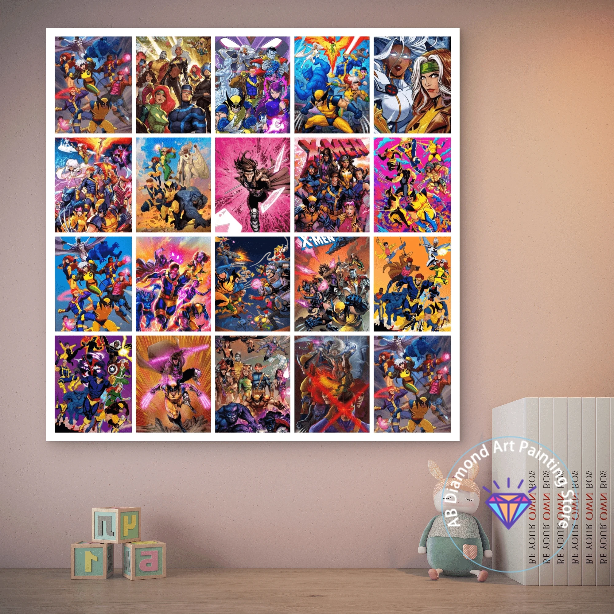

X-Men Anime AB Diamond Painting Kit 5D DIY Diamond Embroidery Cross Stitch Handmade Art Gift Crafts Home Decoration
