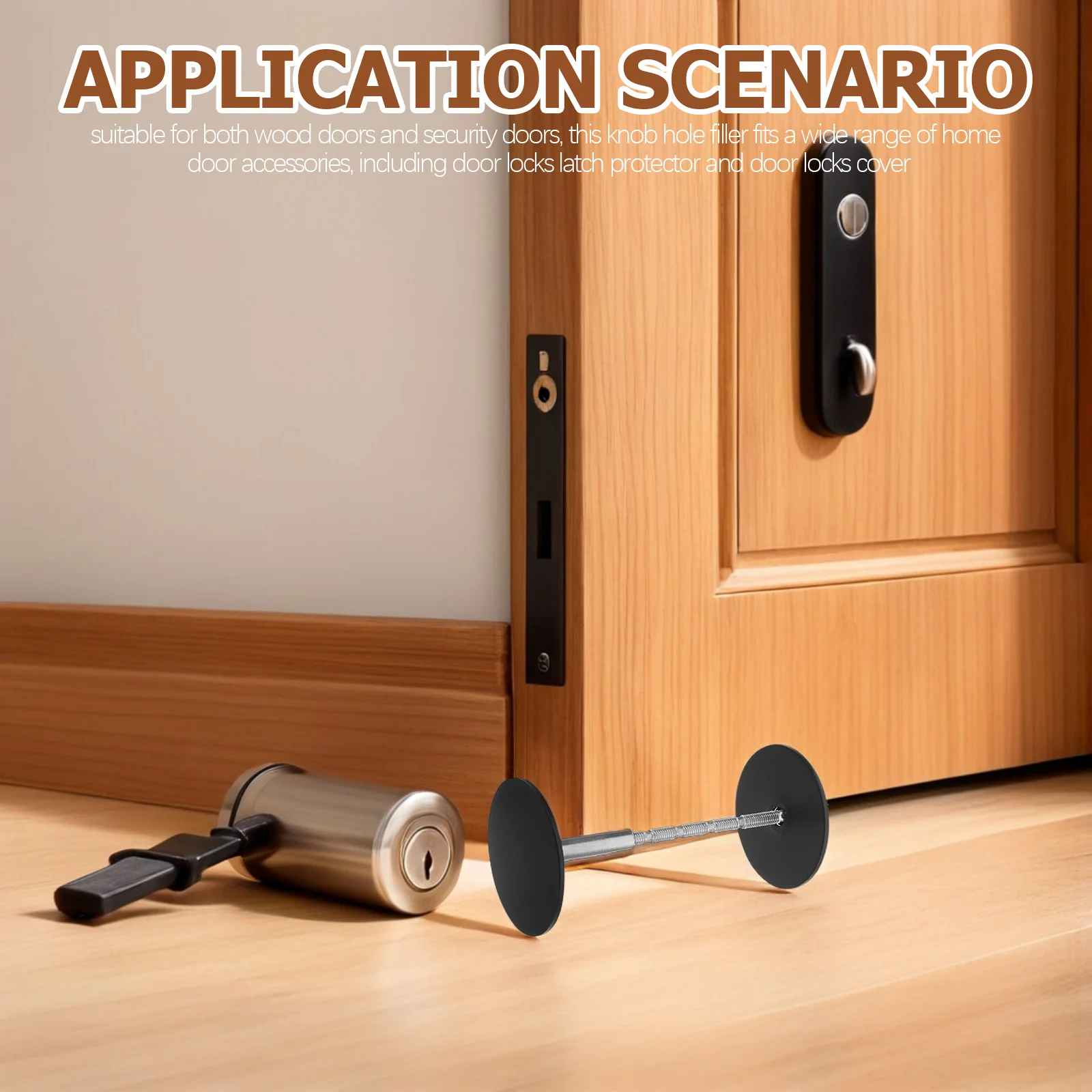 

1Set Stainless Steel Door Hole Cover Plate Knob Hole Filler Plate for Wood Security Doors Peephole Cover Deadbolt Locks