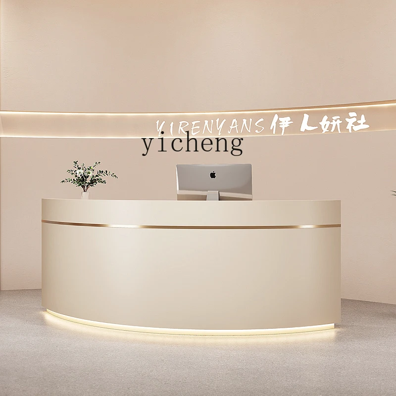 Tqh Beauty Salon Circular Arc Front Desk Clothing Store Cashier Desk Paint Company Information Desk