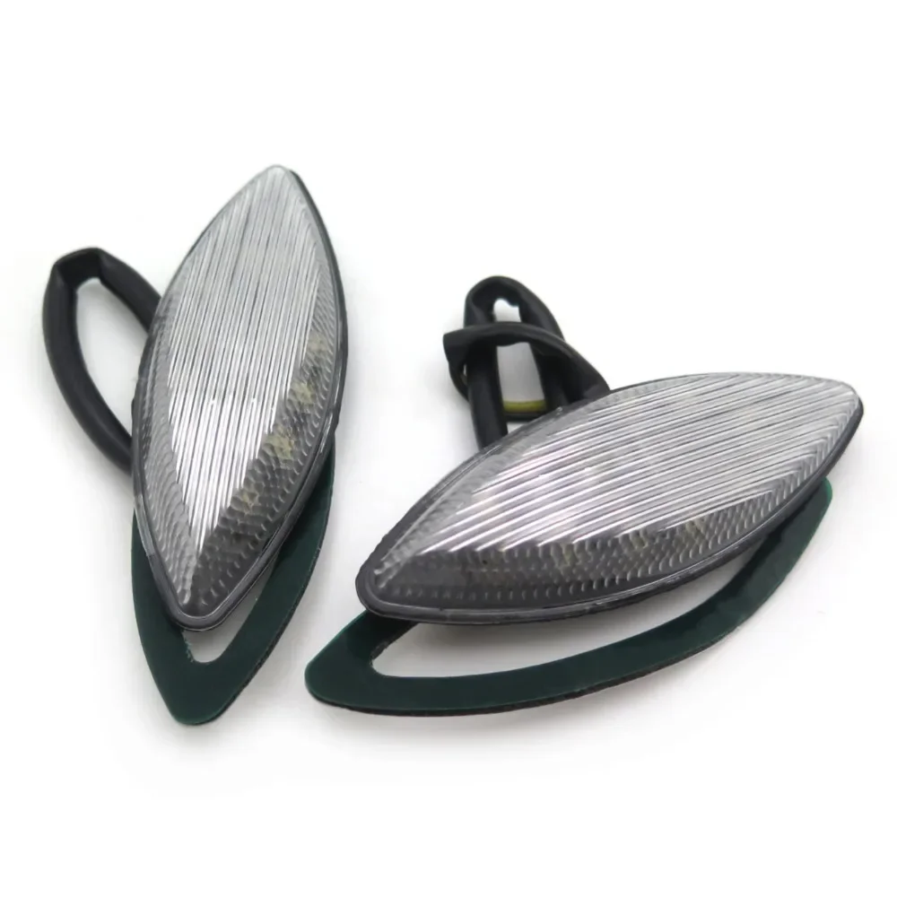 

Motorcycle Parts LED Flush Mount Turn Signal Lens Mirror Block Base Plate for Kawasaki 2006 2007 ZX ZX14 ZX14R 14R Clear