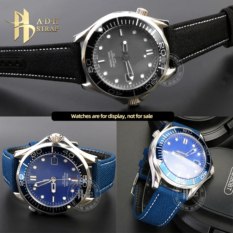 Correa de nailon impermeable y a prueba de sudor para Omega Seamaster New Speedmaster 300 310 210, correa de reloj con hebilla de Pin de 20mm S Universal