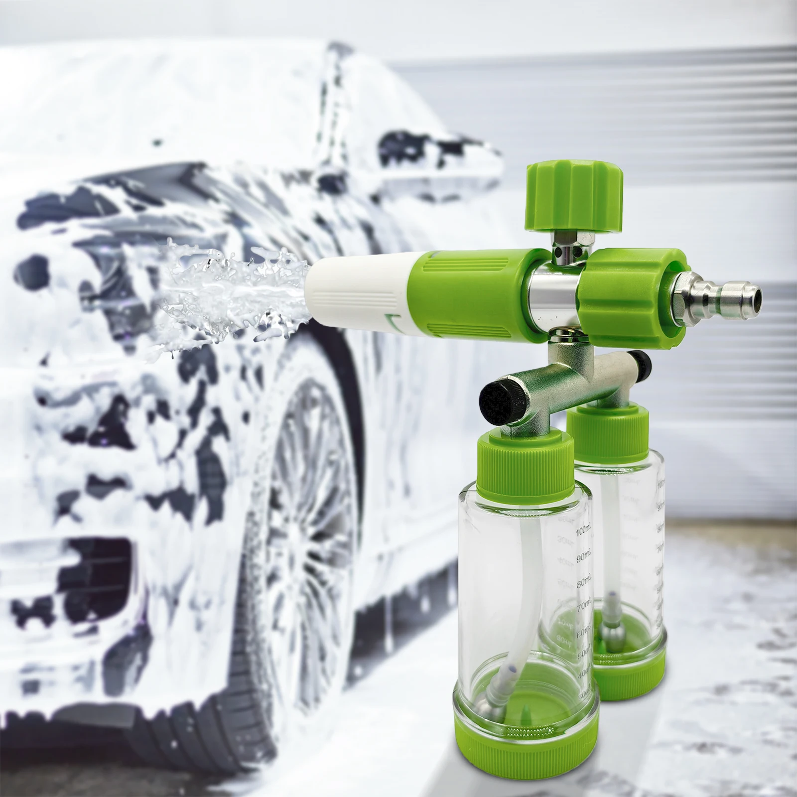 100ML Dual-Kettle Car Wash Foam Sprayer Detachable Portable Auto Wash Machine Auto Washing Snow Foam Lance Home Cleaning Tool - Image 4