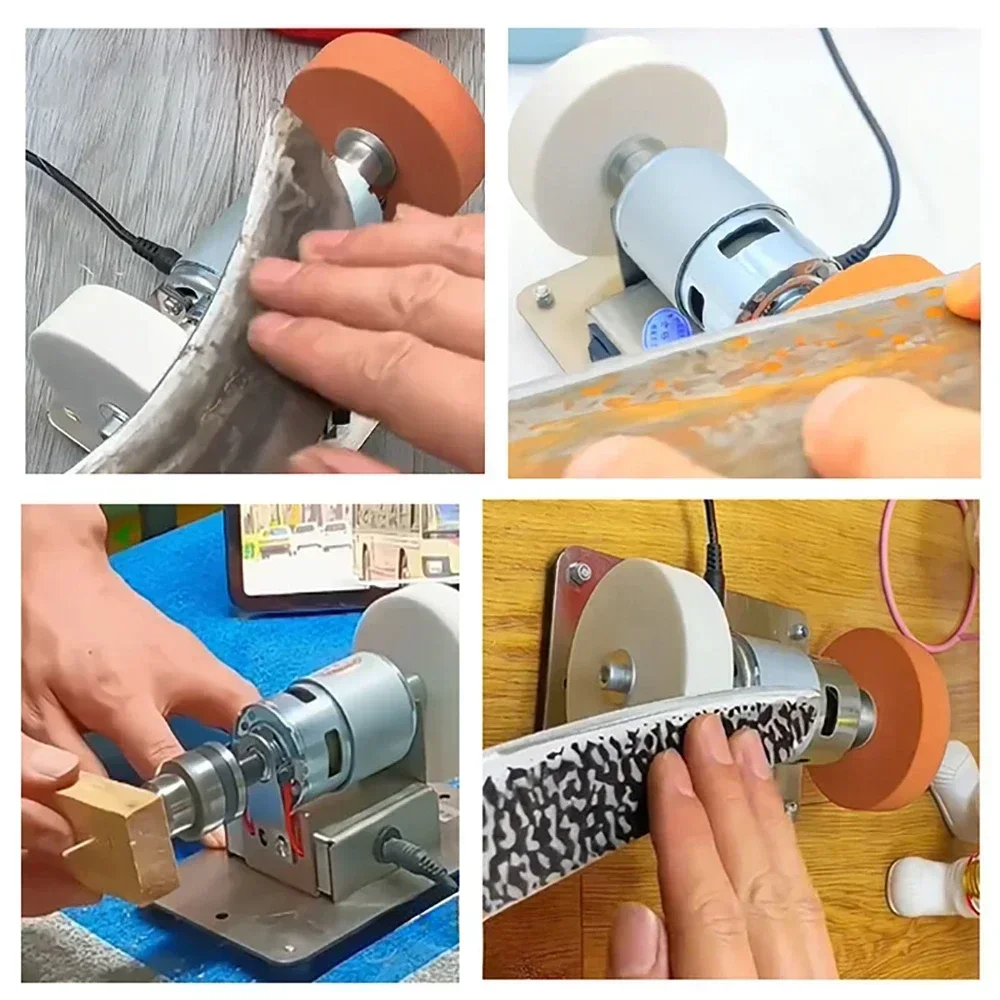 100W มินิเครื่องบดคู่ไฟฟ้าเดสก์ท็อปหยาบและ Fine คู่บดล้อเครื่องขัดเจาะ Burnishing