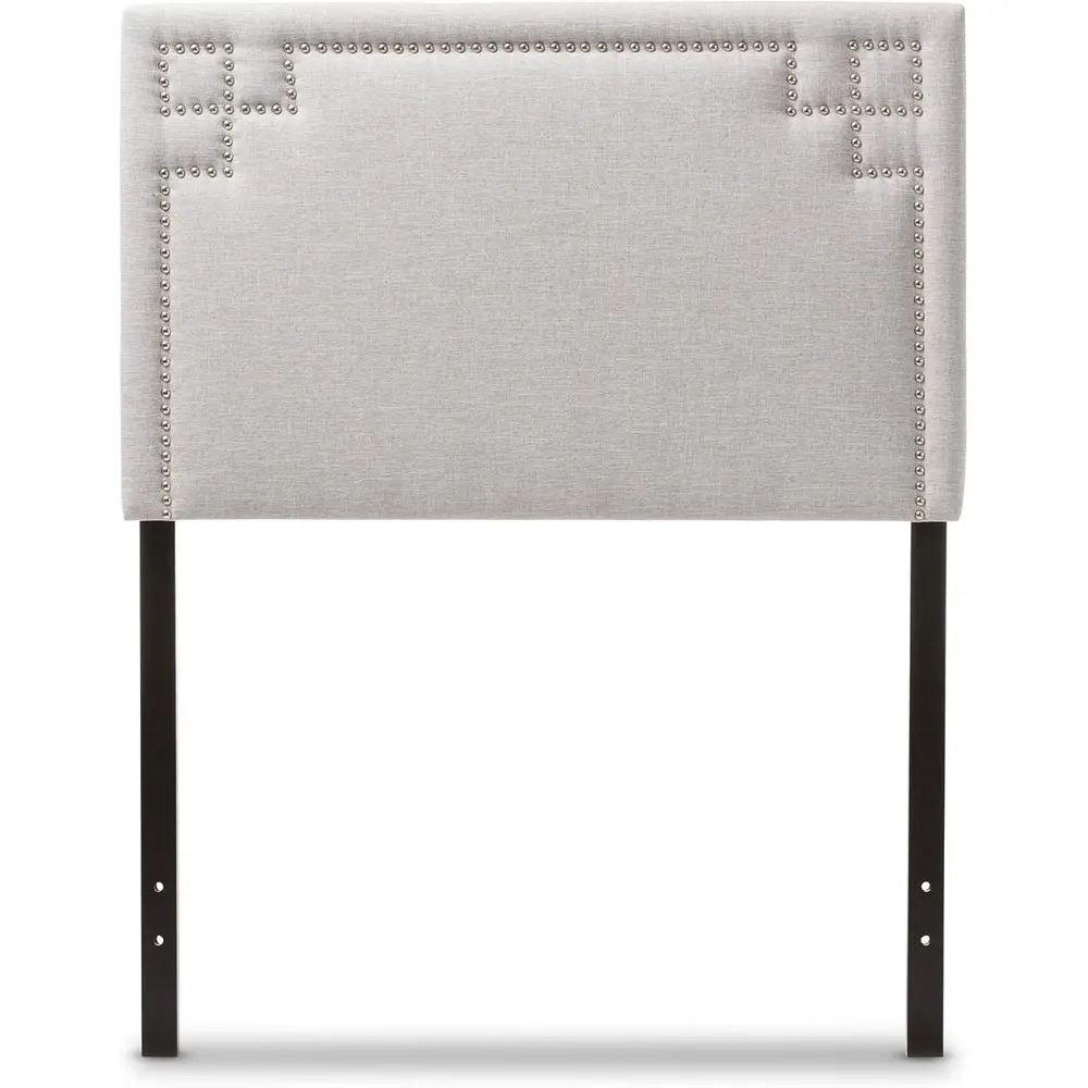 

Contemporary Greyish Beige Fabric Upholstered Twin Size Bed Board