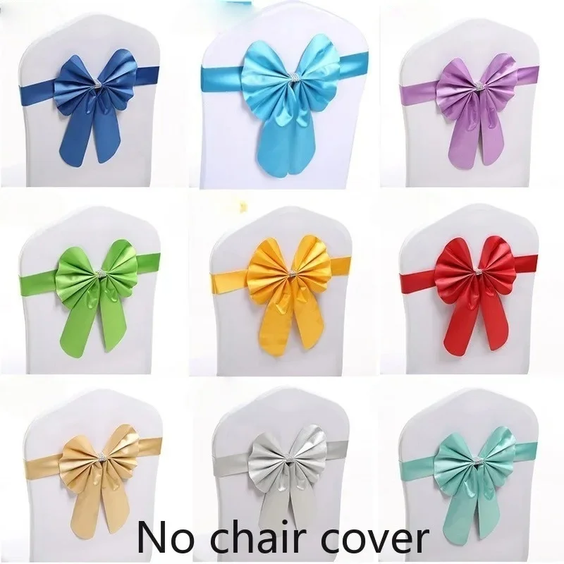 10 pièces nouvelles ceintures élastique nœud papillon prêt à l'emploi chaise ceintures bande pour fête de mariage hôtel Banquet événement décoration en gros