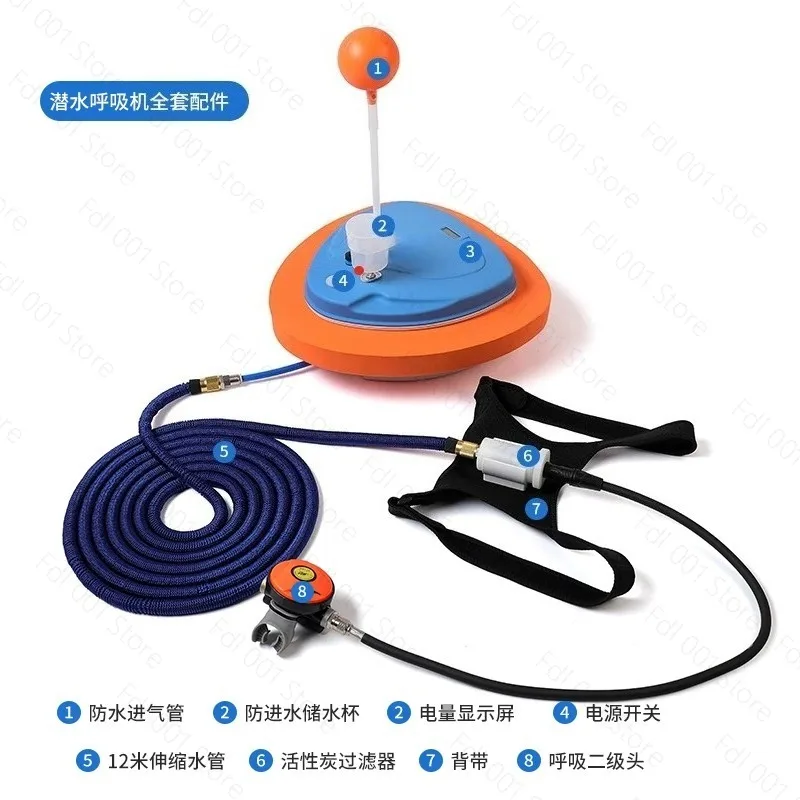 Diving Snorkel Equipment Trap Mobile Ventilator Support Deepest To10M Time 3.5H Underwater Snorkel Winter Ice Diving