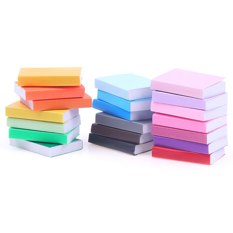 (YY) 4 Stücke 2025 Neue 1:12 Puppenhaus Miniatur Papier Bücher Puppenhaus Buch Modell Puppenhaus Schule Dekoration Zubehör