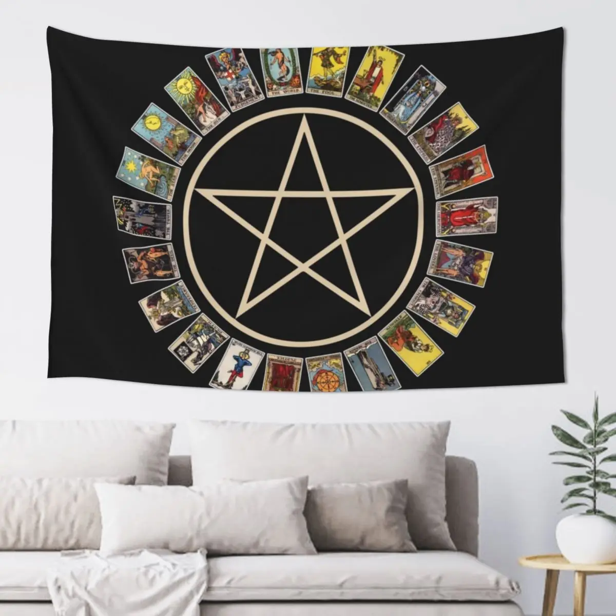 

Pentacle and The Major Arcana of Tarot Tapestry Bed Room Decoration Decorations For Room Home Supplies Tapestry