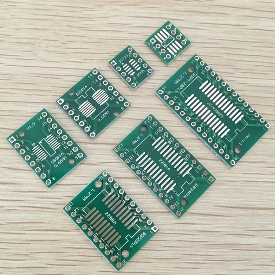 35 sztuk/partia PCB pokładzie diy zestaw SMD przejdź do DIP Adapter konwerter płyta spo MSOP SSOP TSSOP SOT23 8 10 14 16 20 24 28 SMT do DIP