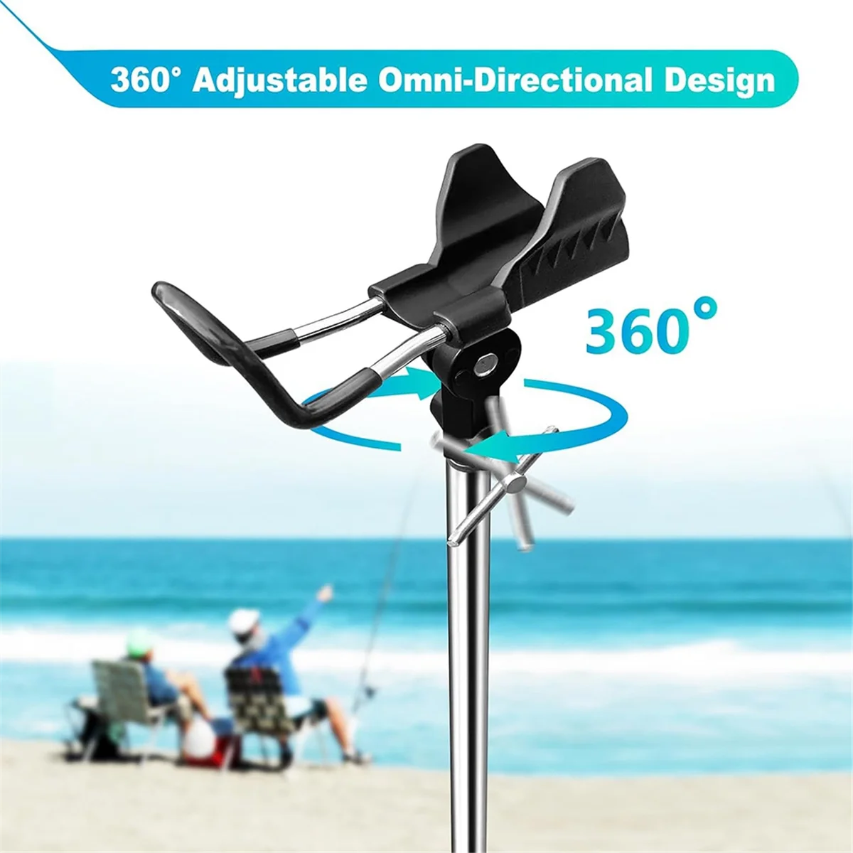 

ABJQ 2 Pack Fishing Rod Holders for Bank Fishing, Multifunctional Stainless Steel Fishing Pole Holders for Ground