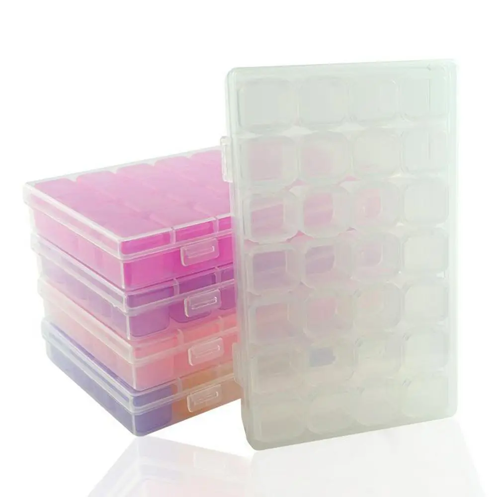

Removable Pill Case Double Sealed Empty Diamond Rhinestone Organizer Plastic Storage Box Nail Art Accessories Beads Container