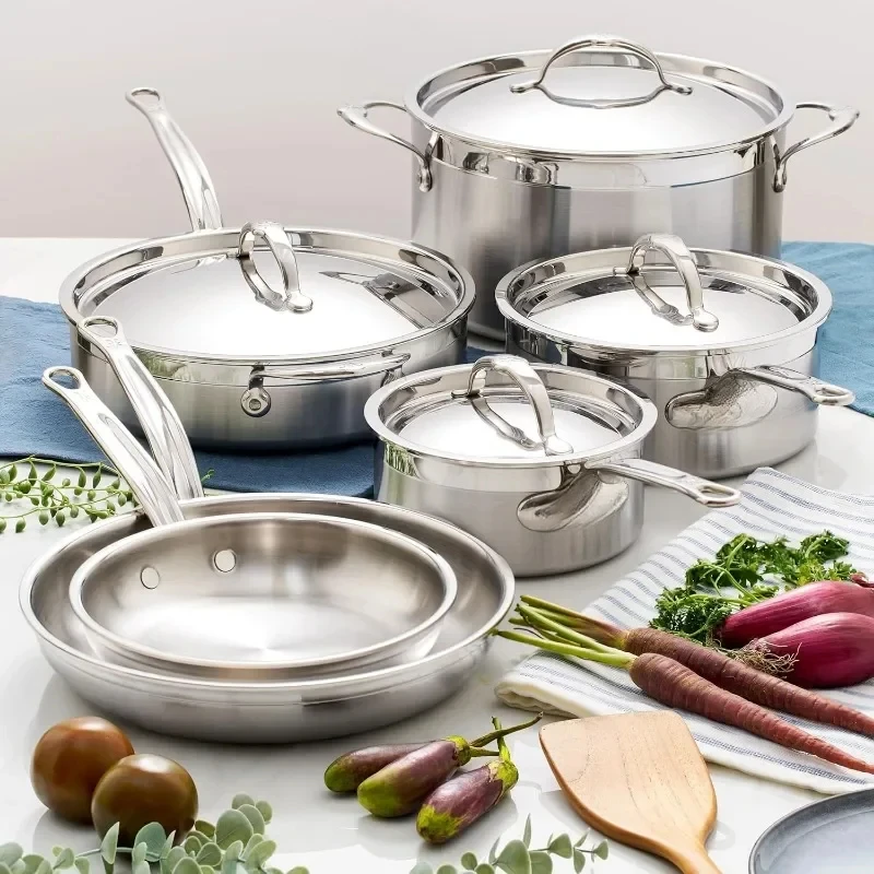 Professional Composite Stainless Steel Ultimate Cookware Set for Induction Cooktops non stick cooking pot set