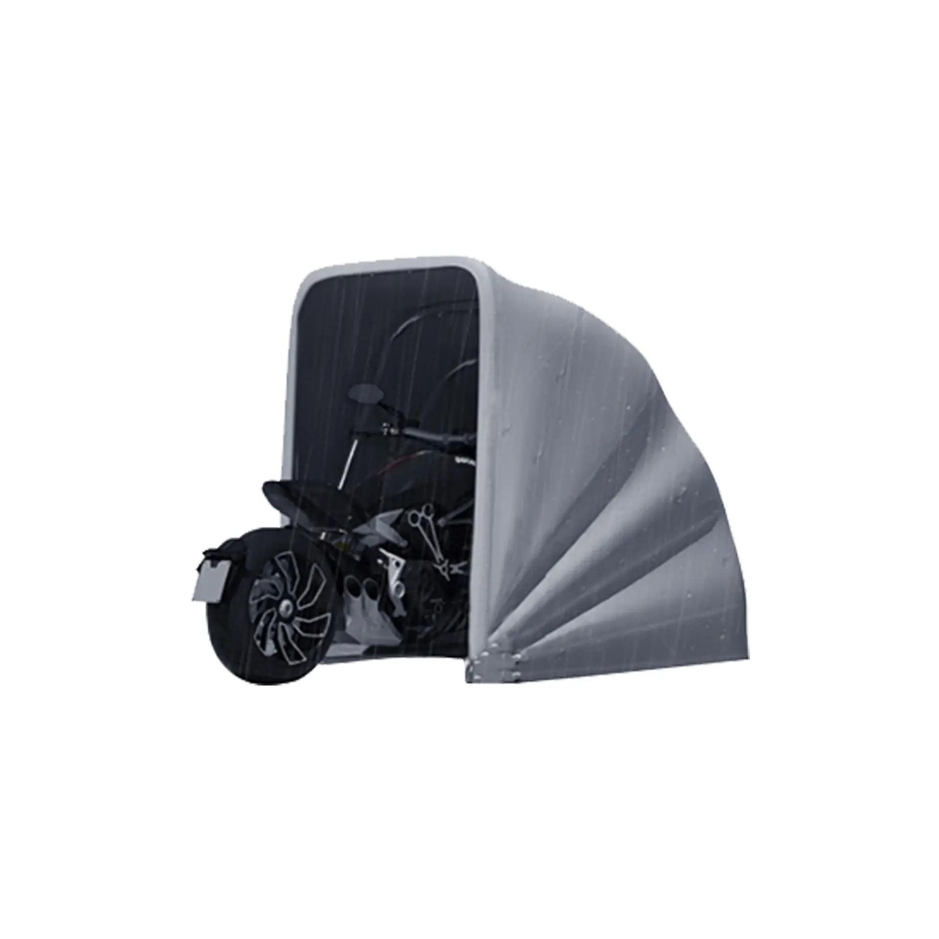 Motorcycle hood semi-automatic fully automatic windproof sunscreen folding silver coating outdoor motorcycle shed dust-proof