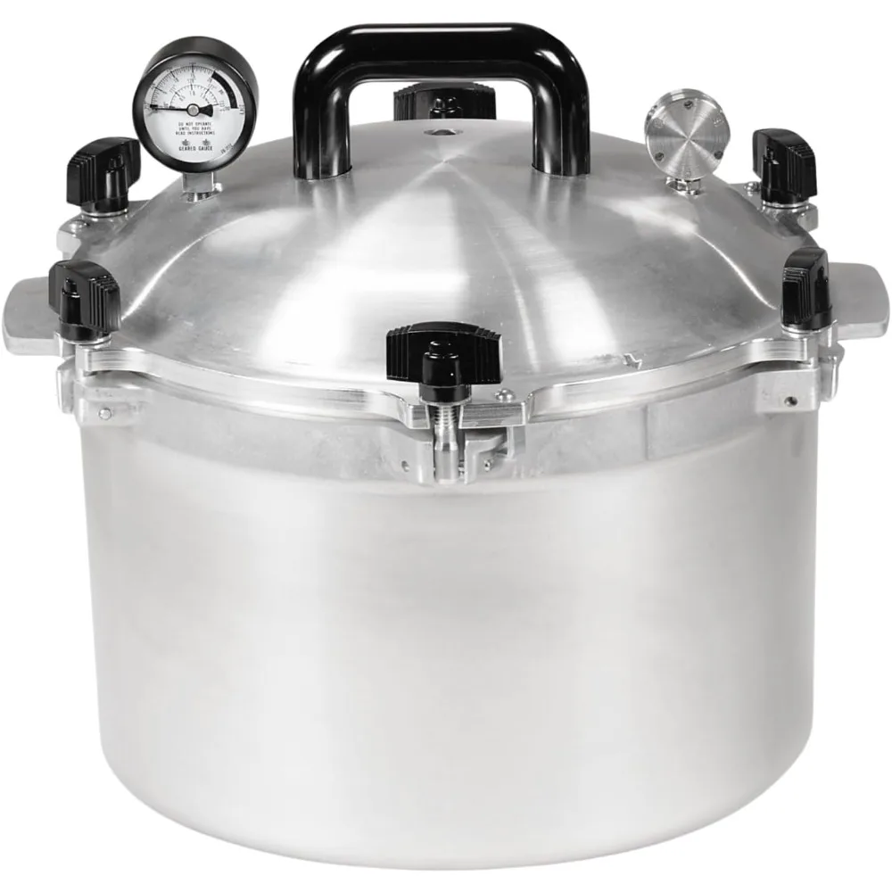 

1930: Скороварка/консер 15,5qt (The 915) — эксклюзивная система запечатывания металла в металл — легко открывается и закрывается.