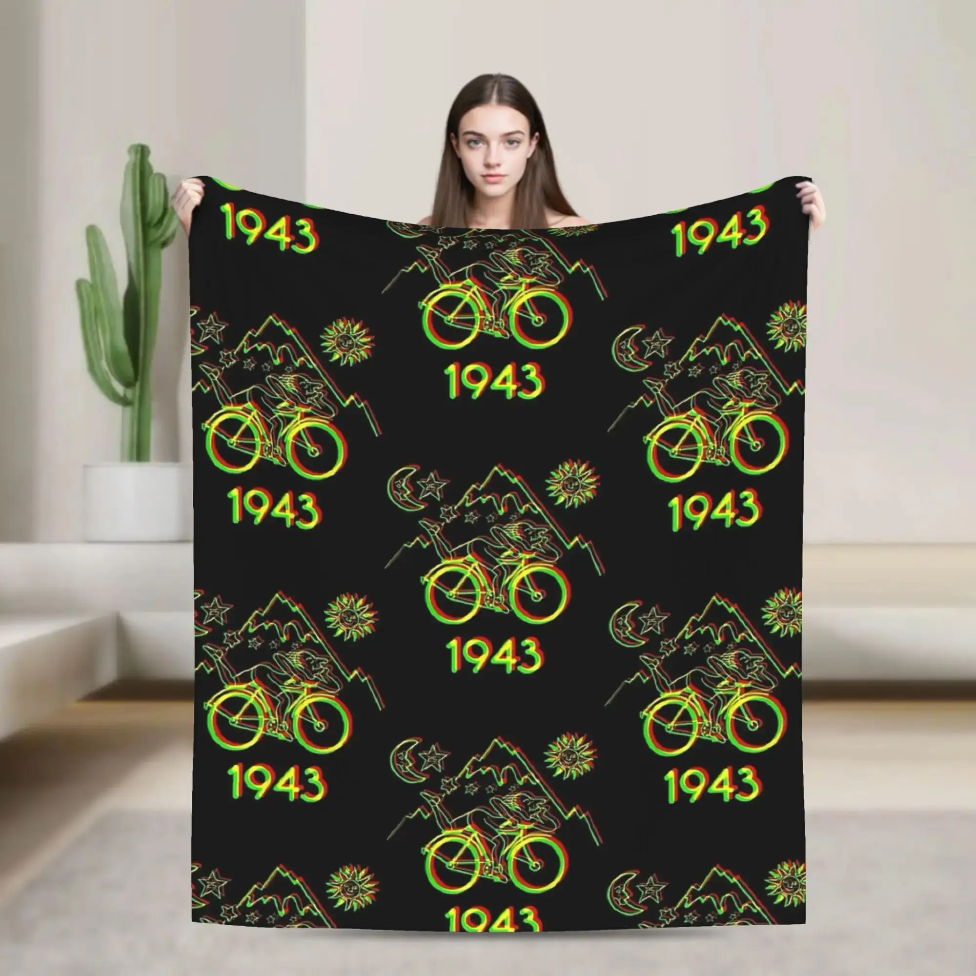 

Фланелевое одеяло Bicycle Day LSD Acid Hofmann Trip, мягкое зимнее покрывало для кровати, дивана, декора детской комнаты, покрывало-плед