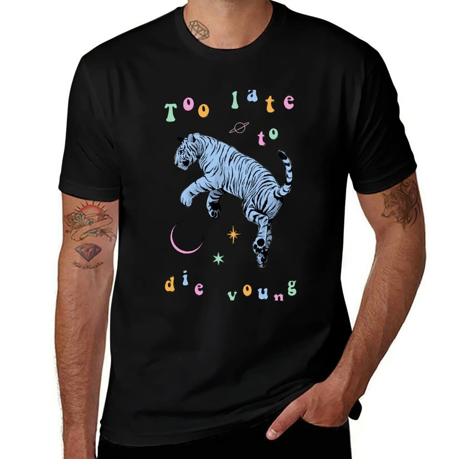 

Too late to die young T-Shirt black cotton t-shirt plain for man package cotton t shirts man 100% T-Shirt
