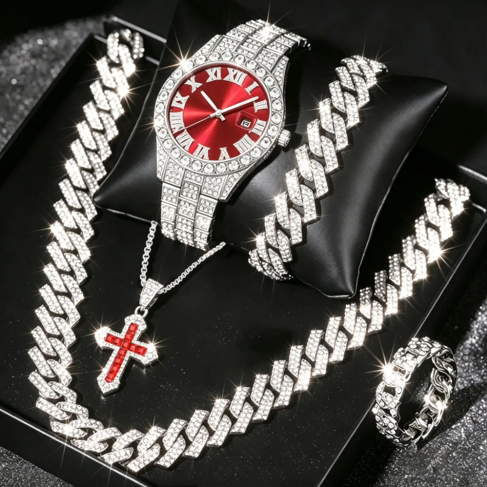 5Pcs Men's Retro Stylish Watch Set, Ideal Gift For Male Relatives On Valentine's Day, Ramadan, Birthday.