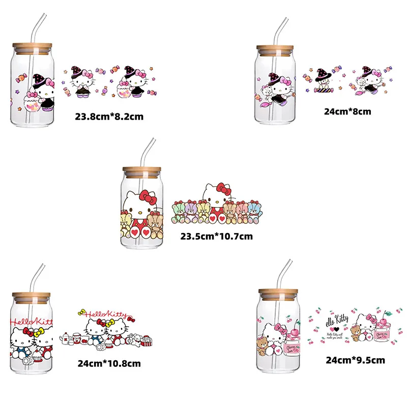 

Halloween Cute HelloKitty Crystal Label Transparent Glass Sticker Waterproof DIY Stickers Anime Toys