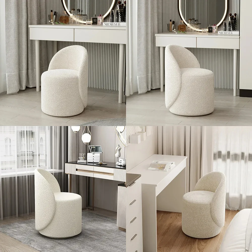 Light Luxury Chairs for Bedroom Makeup Chair Backrest Makeup Stool Home Bedroom Vanity Chair Simple Dresser Stool Accent Chairs