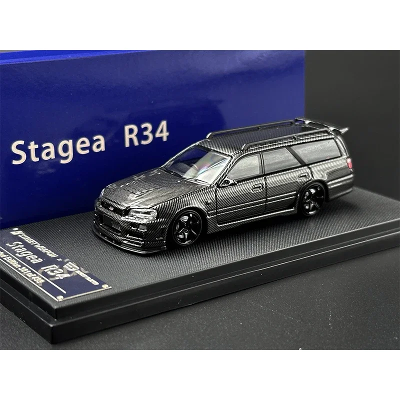 

SW In Stock 1:64 Stagea GTR Skyline R34 Wagon Carbon Diecast Diorama Car Model Collection Miniature Toys Street Weapon