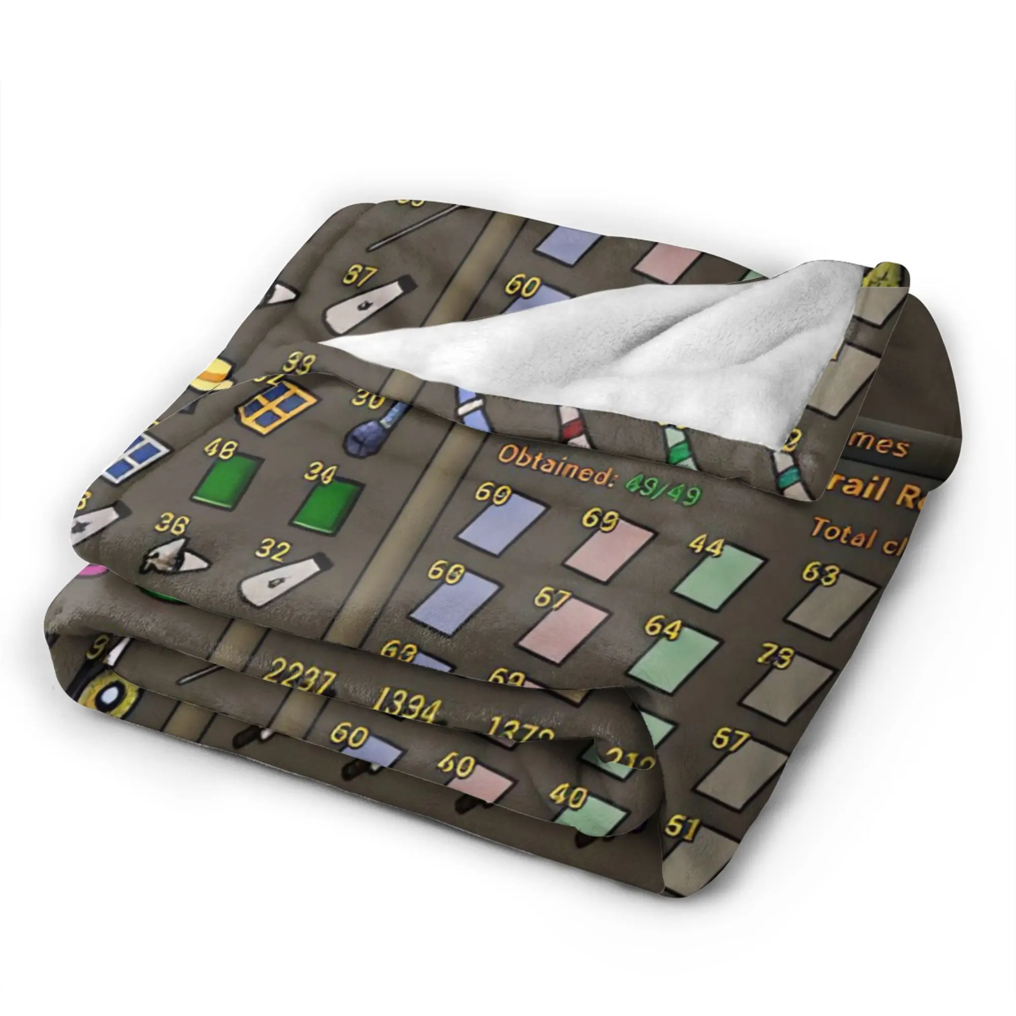 Old School Runescape OSRS Maxed 99 All Skills Level Blanket Super Warm Throw Blanket For Bedroom Flannel Bedspread Bed Cover