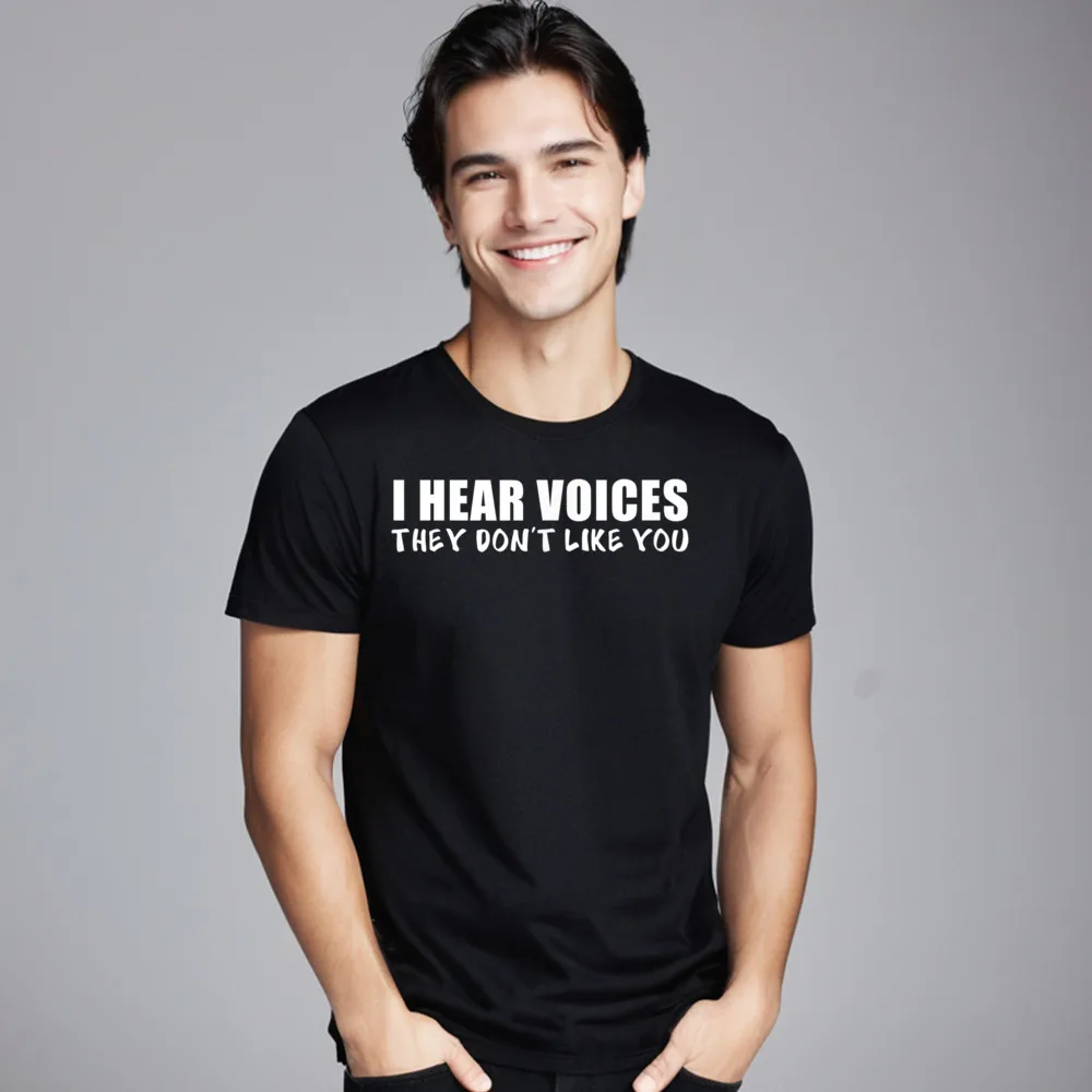I Hear Voices They Dont Tops & Tees Newest O Neck Vintage Short Sleeve 100% Cotton Fabric Female Tshirts Summer Tee Shirts