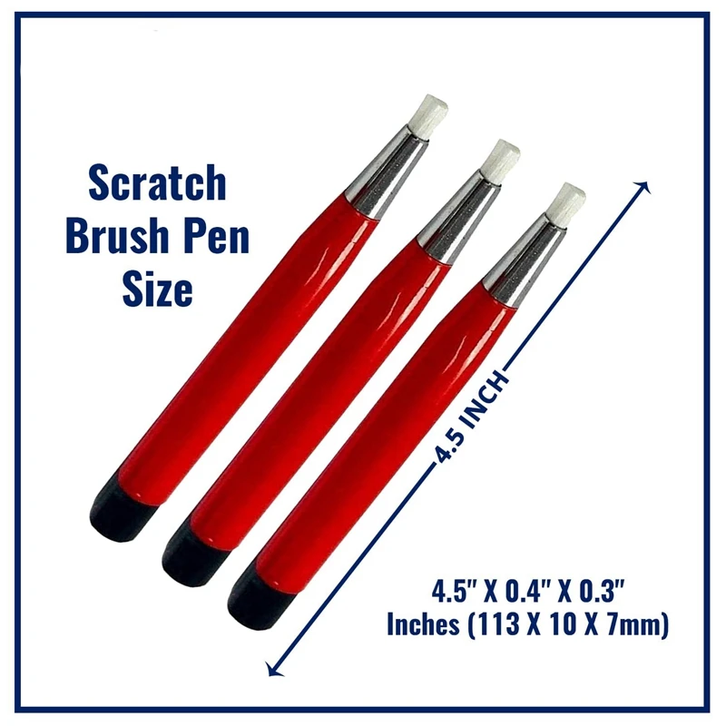 Fiberglass Scratch Brush Pen 3Pcs Jewelry, Watch, Coin Cleaning, Electronic Applications, Removing Rust And Corrosion