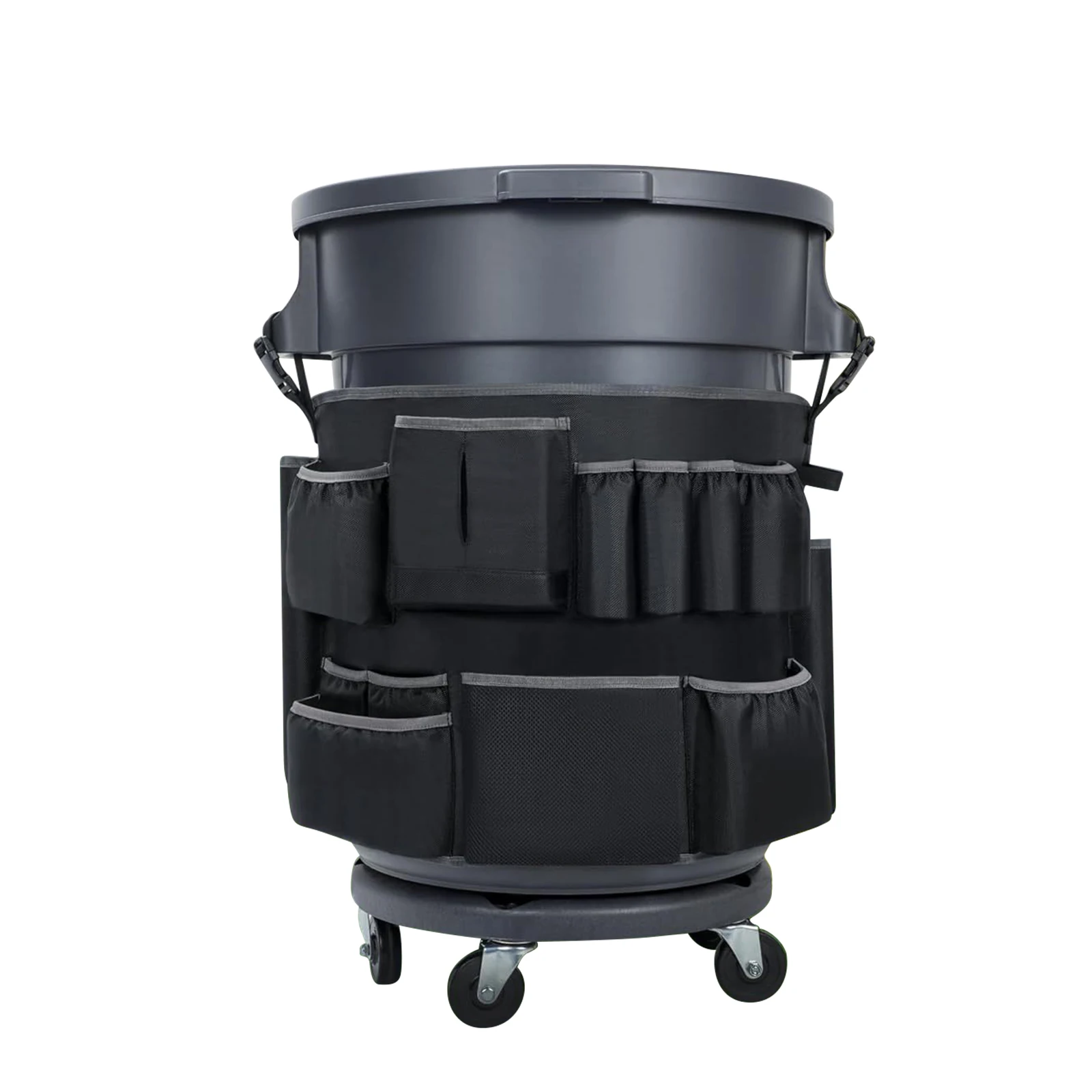 

Сумка для хранения уборочного инвентаря с регулируемой застежкой, чехол для мусорного бака, подвесная сумка большой вместимости с застежкой для уборочного мусорного контейнера