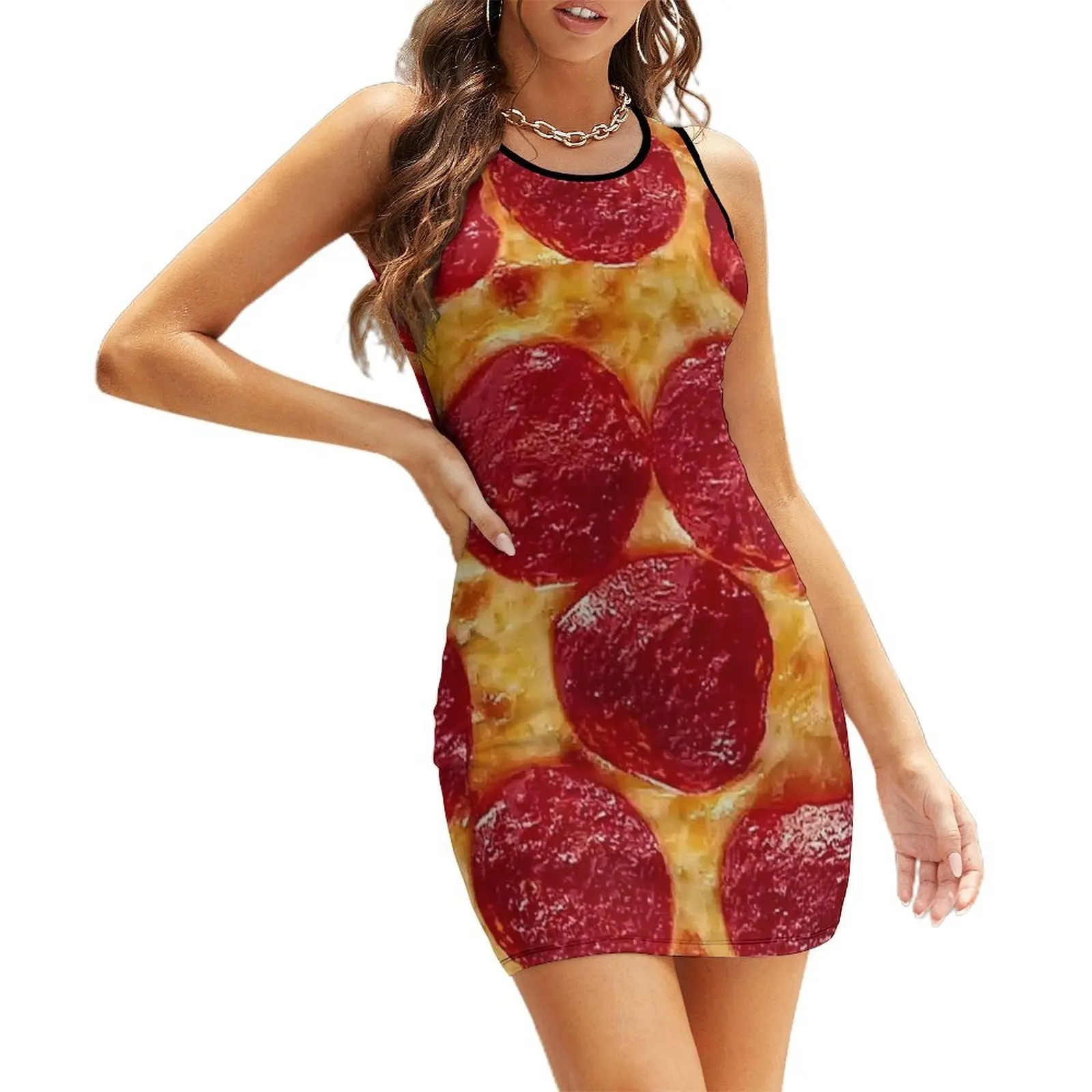 

Pepperoni Pizza Sleeveless Sundress luxury evening dresses for women 2025 luxury dresses dress party night Casual dresses