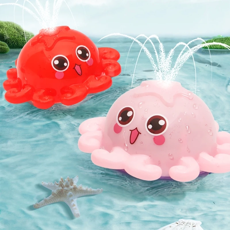 Infant Bath Toy Cute Cartoon Electrical Water Spraying Octopus Floating Toys Summer Swimming Pool Water Fun Playset for Kids