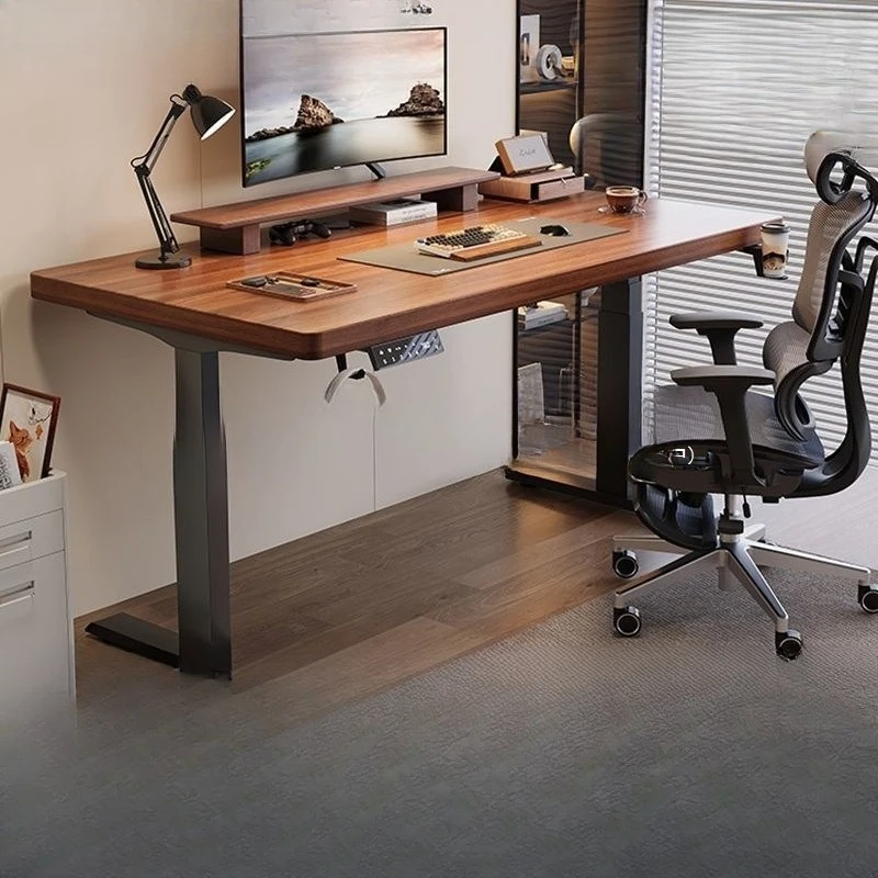 Smart electric lifting desk solid wood computer desk can lift the gaming desk