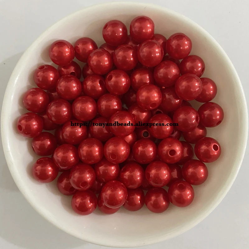 Acryl-Imitationsperlen, runde Kugel-Abstandsperlen, 4, 6, 8, 10, 12 mm, wählen Sie Größe und Farbe für die Schmuckherstellung, DIY, Lochgröße 1,5 mm – Detail 20