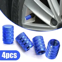 4pcs New Blue Aluminum Metal Wheel Tire Valve Caps Dust Cover For AUDI BMW VW Mazda Ford Toyota Nissan Hyundai Car Styling