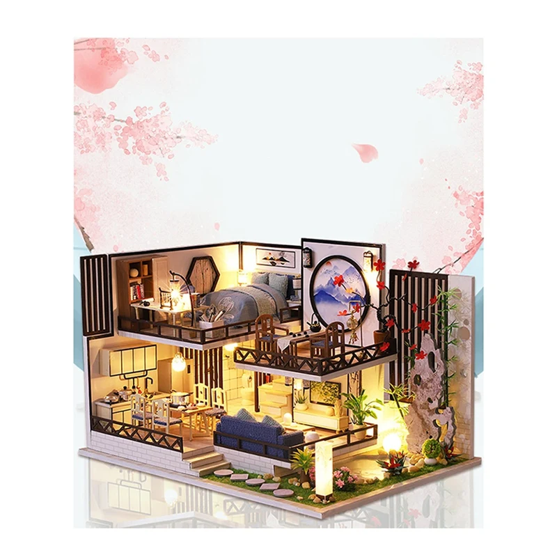 DIY Wooden Casa Roombox Dollhouse With Furniture Light Doll House Handmade Miniature Toys Creative Birthday Gifts