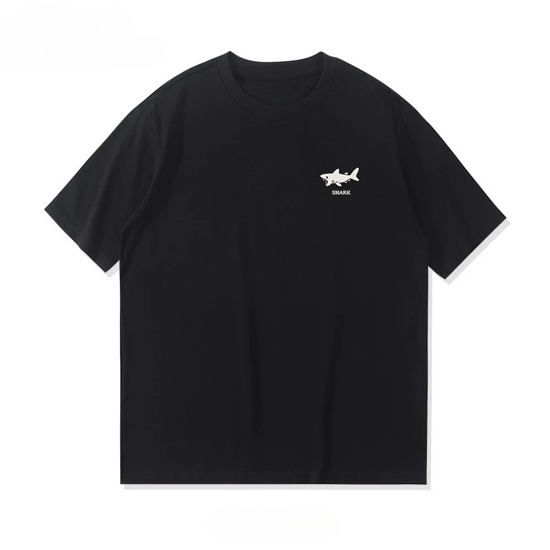 

The new summer 2025 Little Shark print T-shirt is made of loose cotton with short sleeves and is suitable for both men and women