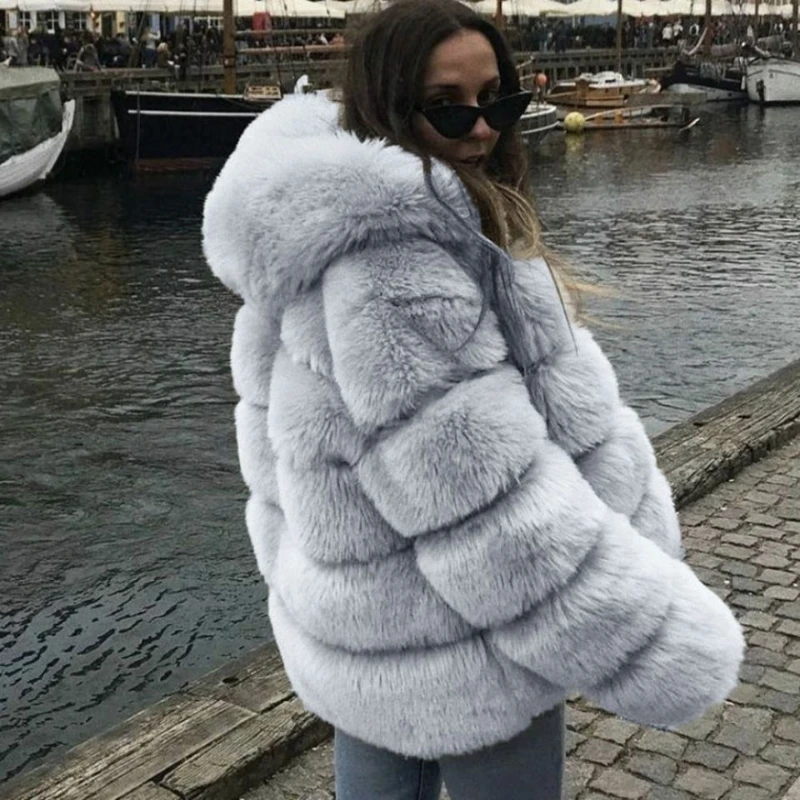 Winter fur coat women new outerwear short Fake fur jacket furry fluffy jacket luxury woman fur Fake