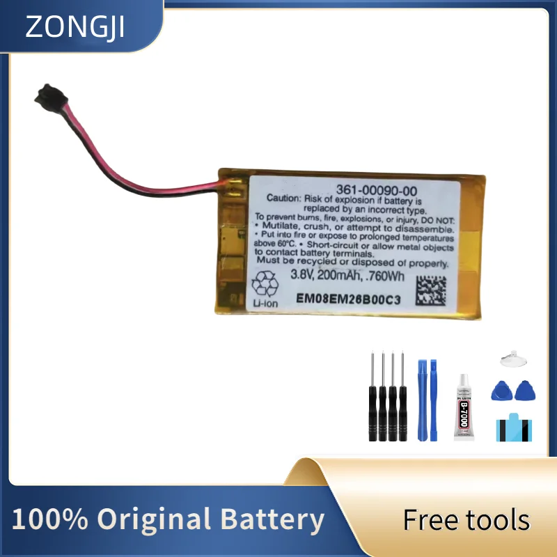 ZONGJI New Compatible Battery For Garmin Vivoactive HR GPS Smartwatch Batteries 200mAh 361-00090-00+Free Tools