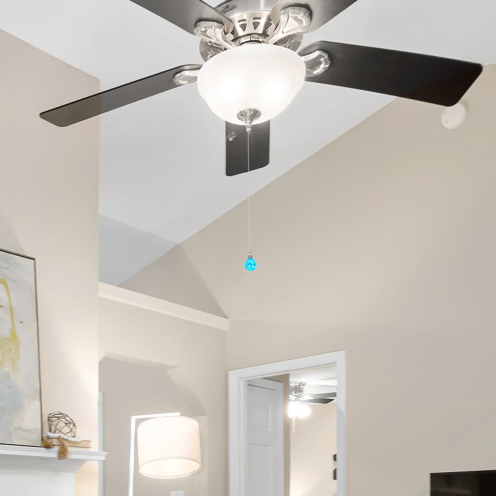 

2pcs Crystal Ceiling Fan Pull Chain Ice Cracked Ball Pendant For Chandelier Pendant Light Bathroom Toilet Fixture Beaded