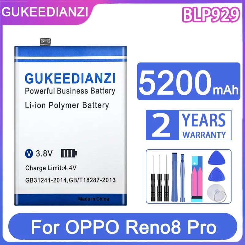 

GUKEEDIANZI Replacement Battery BLP929 5200mAh For OPPO Reno 8 Pro PLUS 8pro 8Pro+