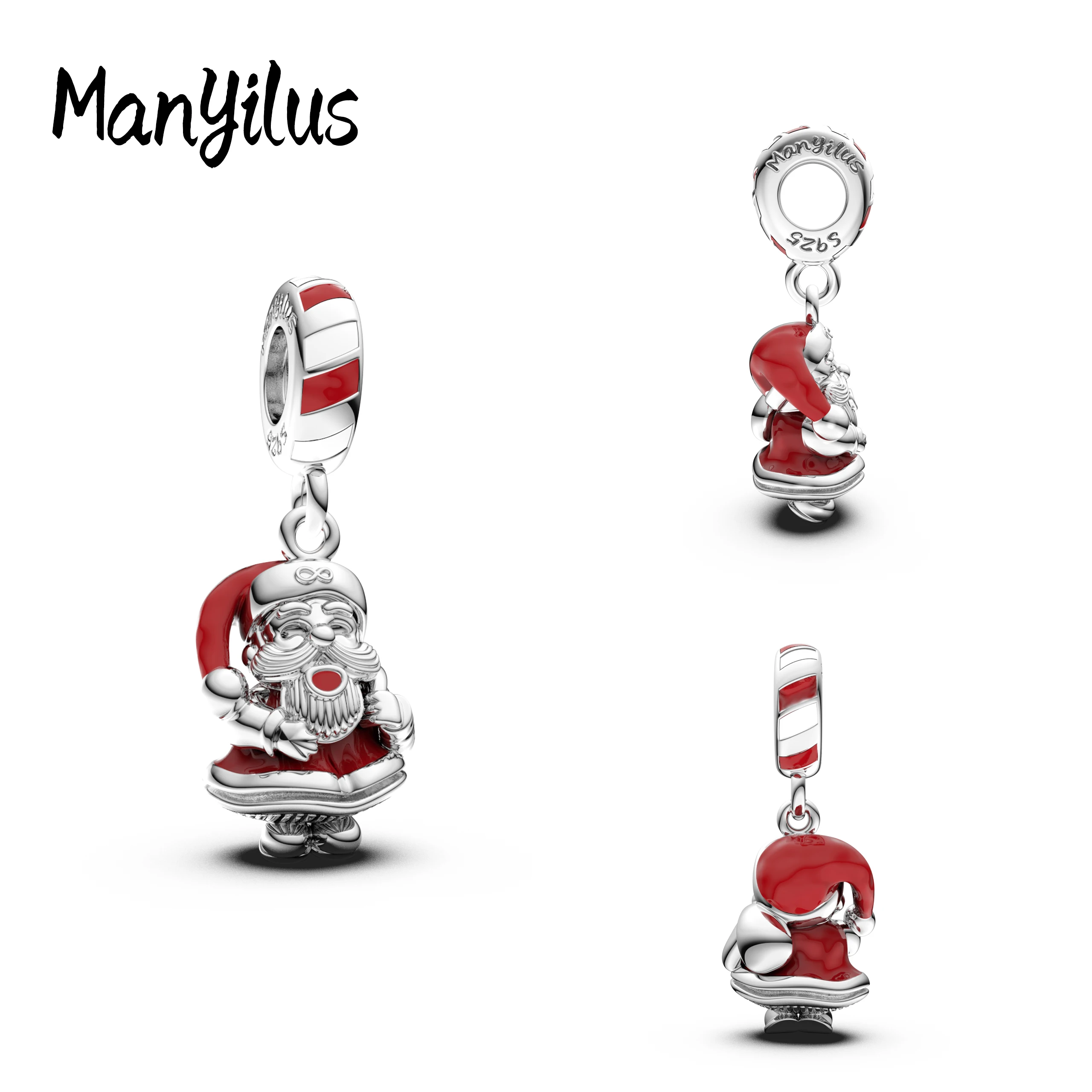 

Manyilus 2025 Hot Sale Father Christmas Charms S925 Sterling Silver Stitch Beads Ffor Original 925 Charm Bracelet Charms Gifts