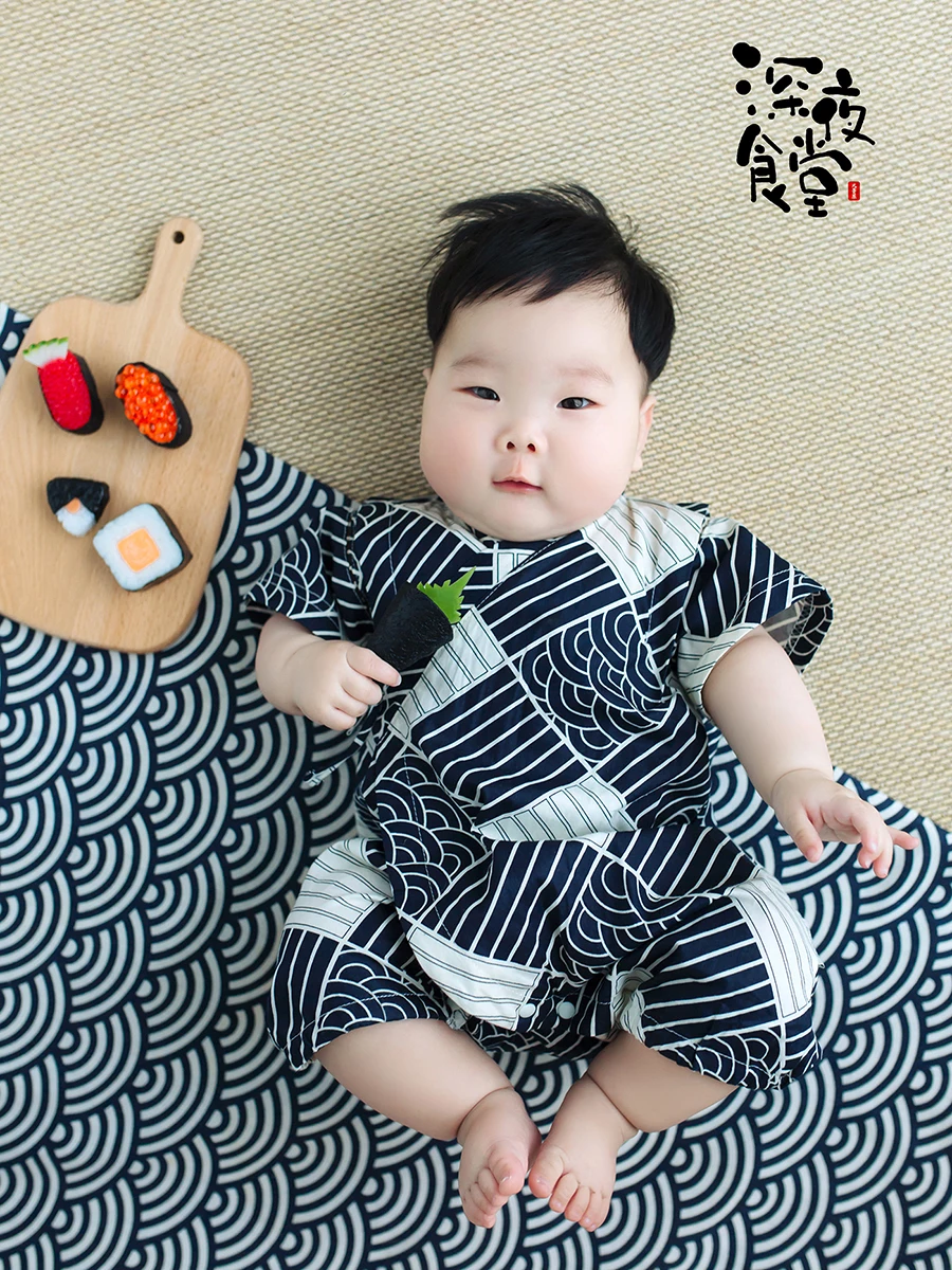 2024 New 100 Day Childrens Photography Clothing Set Canteen Series Male and Female Baby Theme Cinema Shooting ニューボーンフォト