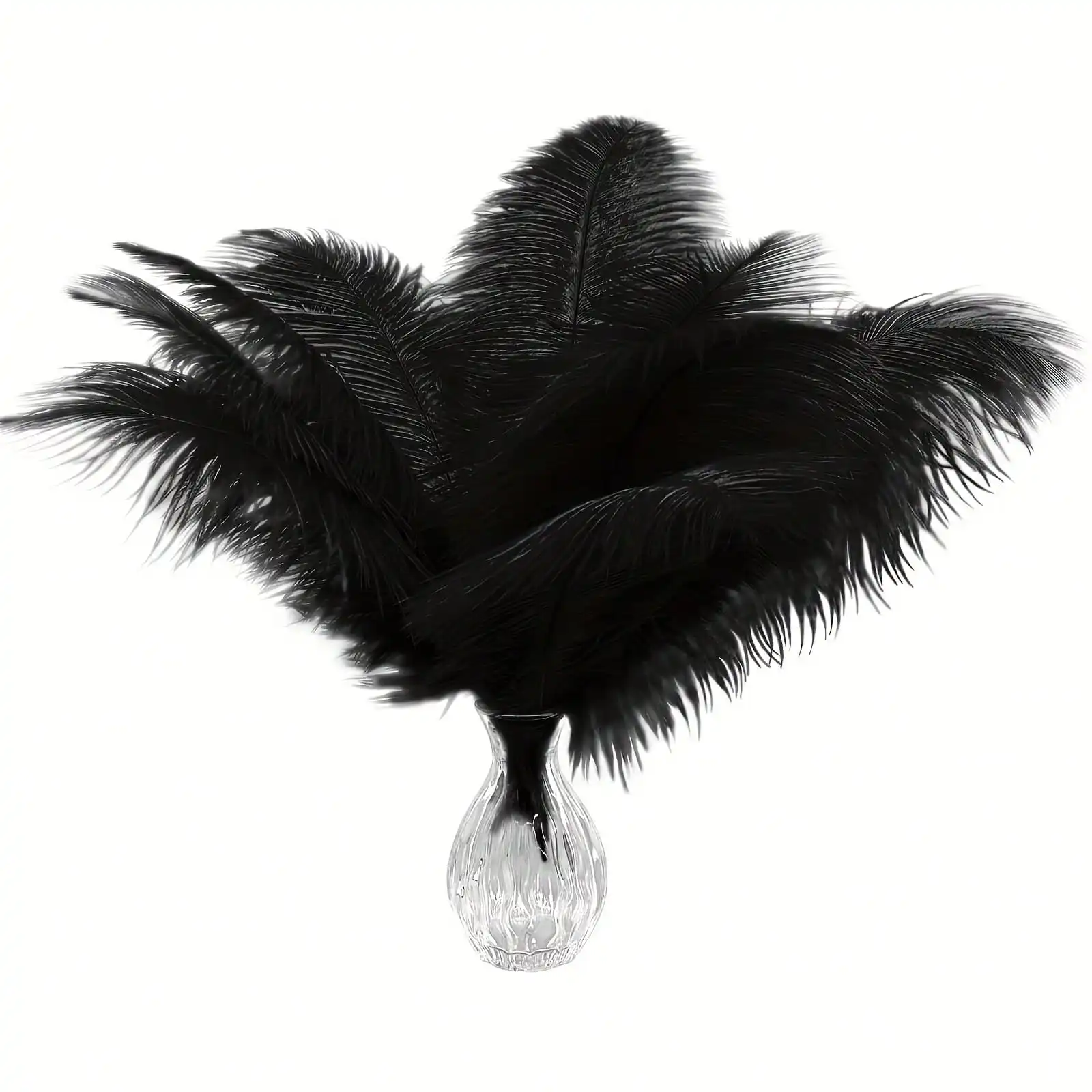 

20pcs Black Artificial Feathers 10-12 Inch for Home DIY Gatsby Decorations