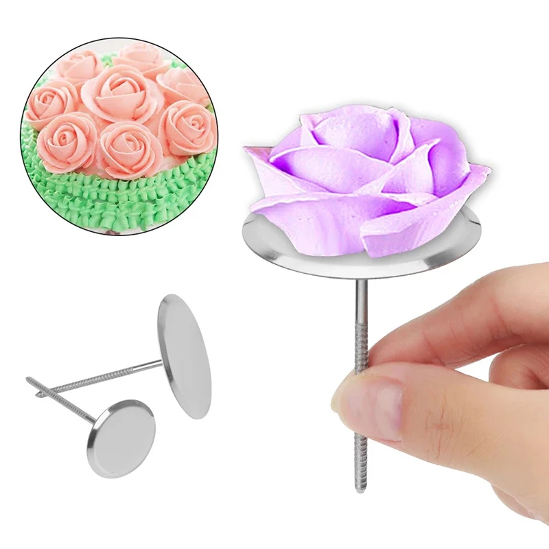 5Pcs Cake Flower Nail and Flower Lifters Cake Decorating Tool Cake Flower Nail Lifters Kit Icing Flowers Decoration Baking Tool