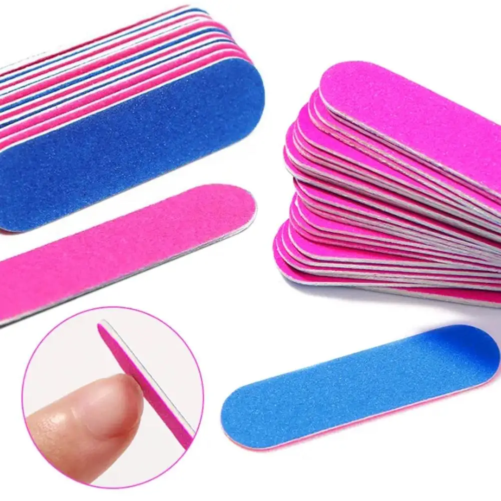 Mix Color Mini Nail File Buffers Sponge Grit Double Polishing Block Manicure Sanding Sided Files Foam Gel Art Nail O2G7