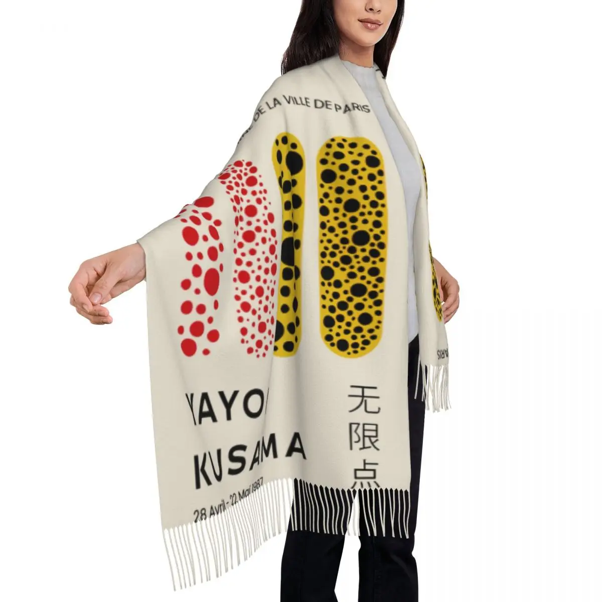 Personalized Print Yayoi Kusama Abstract Art Scarf Women Men Winter Fall Warm Scarves Shawl Wrap